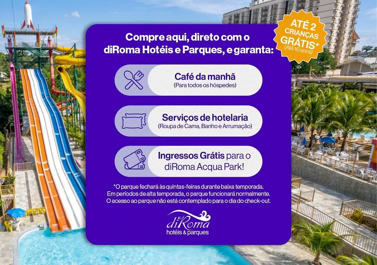 Diroma Piazza Direto Com O Grupo Diroma Com Acesso Ao Acqua Park E Cafe Da Manha Otel Caldas Novas